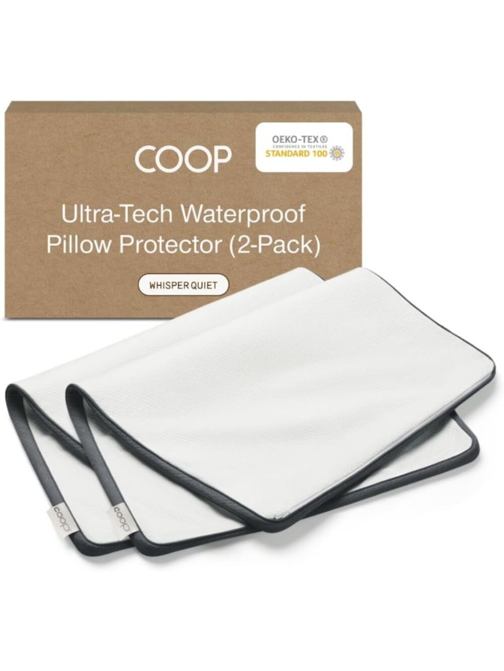 Ultra-Tech Waterproof Pillow Protectors for Memory Foam, 2 Queen Size